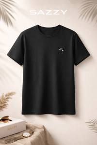black sleek design  t shirt